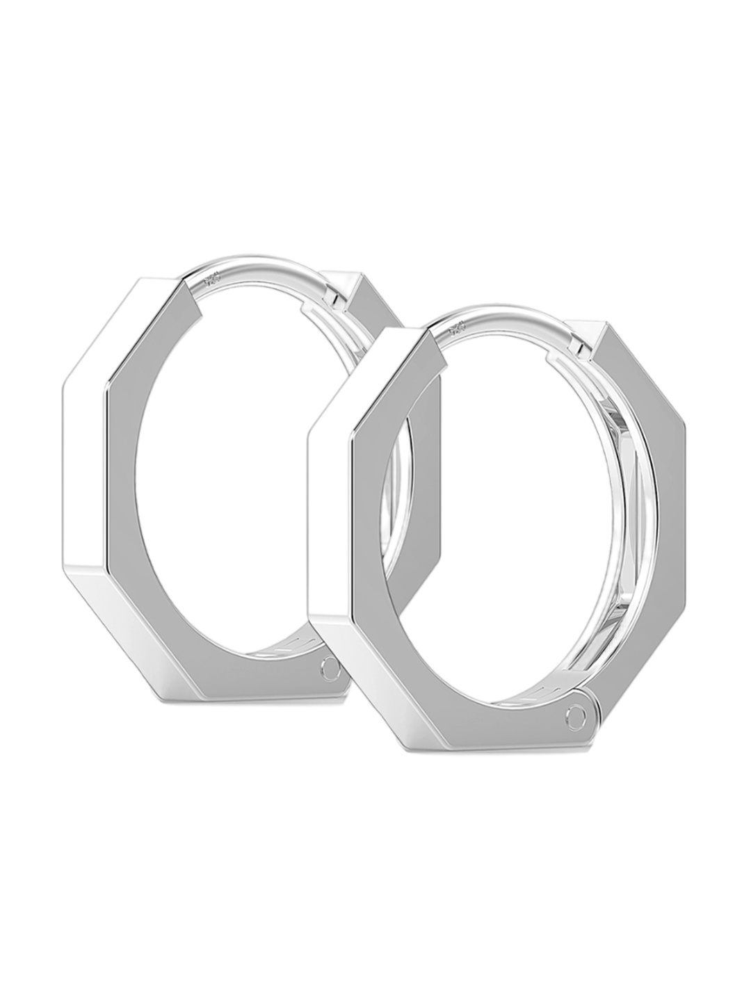 

LeCalla Unisex 925 Sterling Silver Rhodium Plated Contemporary Hoop Earrings
