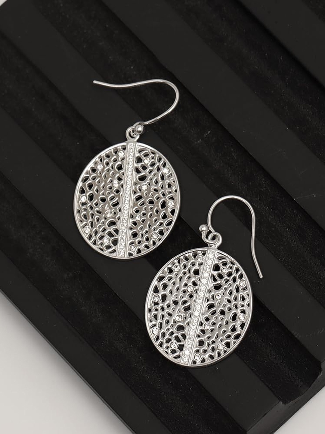 

LeCalla 925 Sterling Silver Rhodium Plated Contemporary Drop Earrings