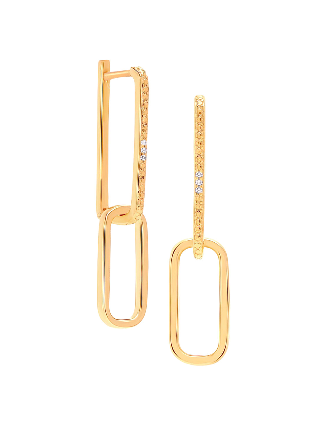 

LeCalla 925 Sterling Silver 14KT Gold Plated Cubic Zirconia Studded Drop Earrings