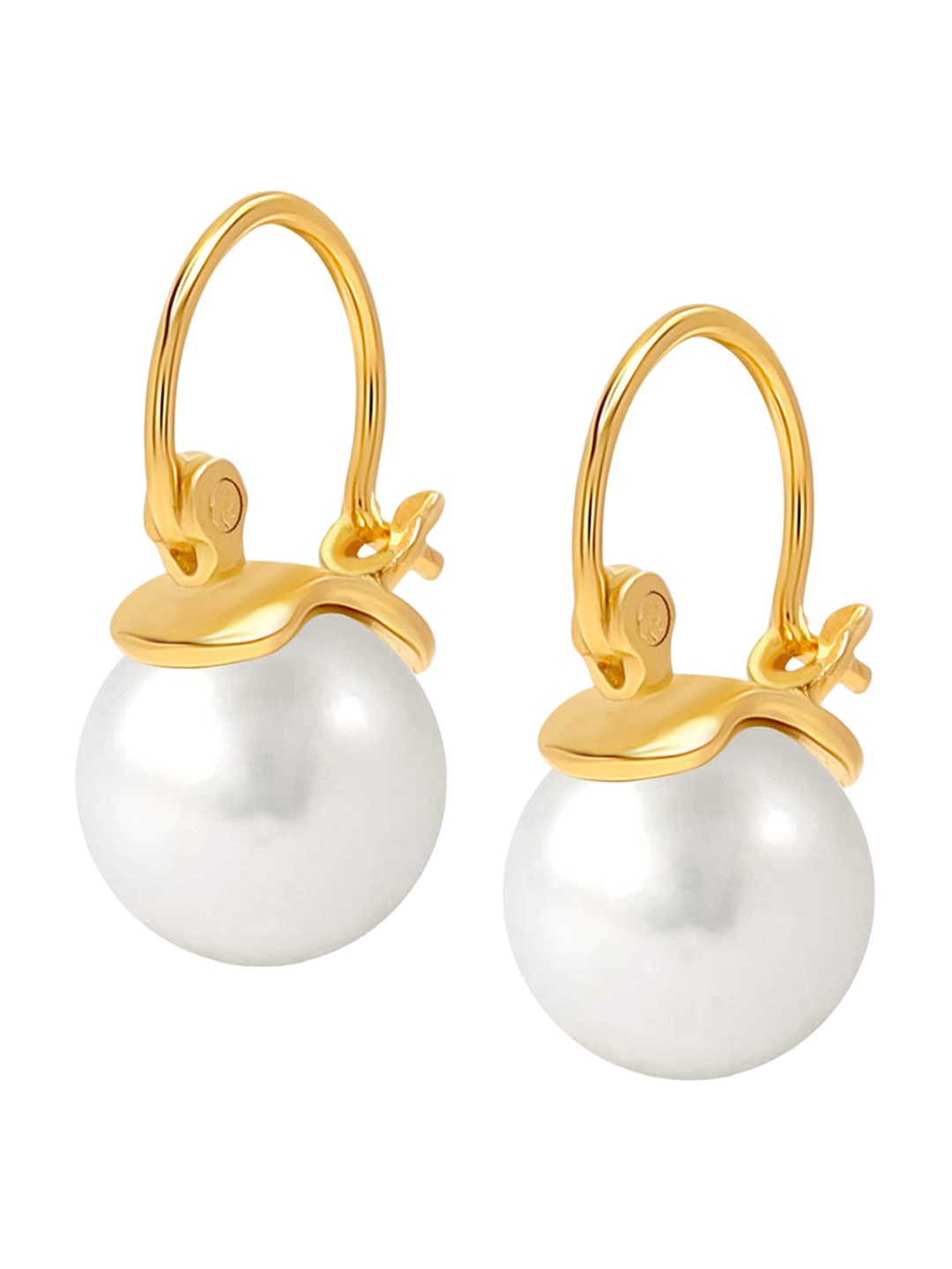 

LeCalla Gold-Plated 925 Sterling Silver Contemporary 14K Pearls Studs Earrings