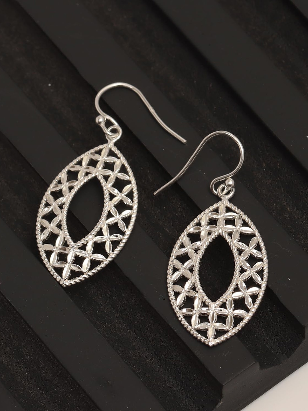 

LeCalla Silver Plated 925 Sterling Silver Contemporary Drop Earrings