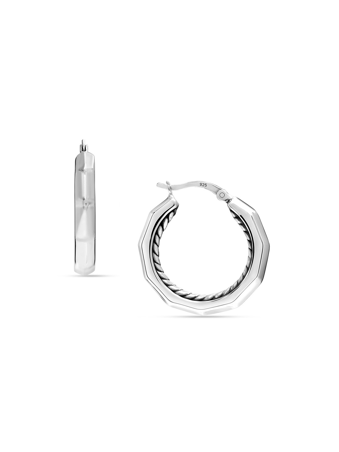 

LeCalla 925 Sterling Silver Plated Hoop Earrings