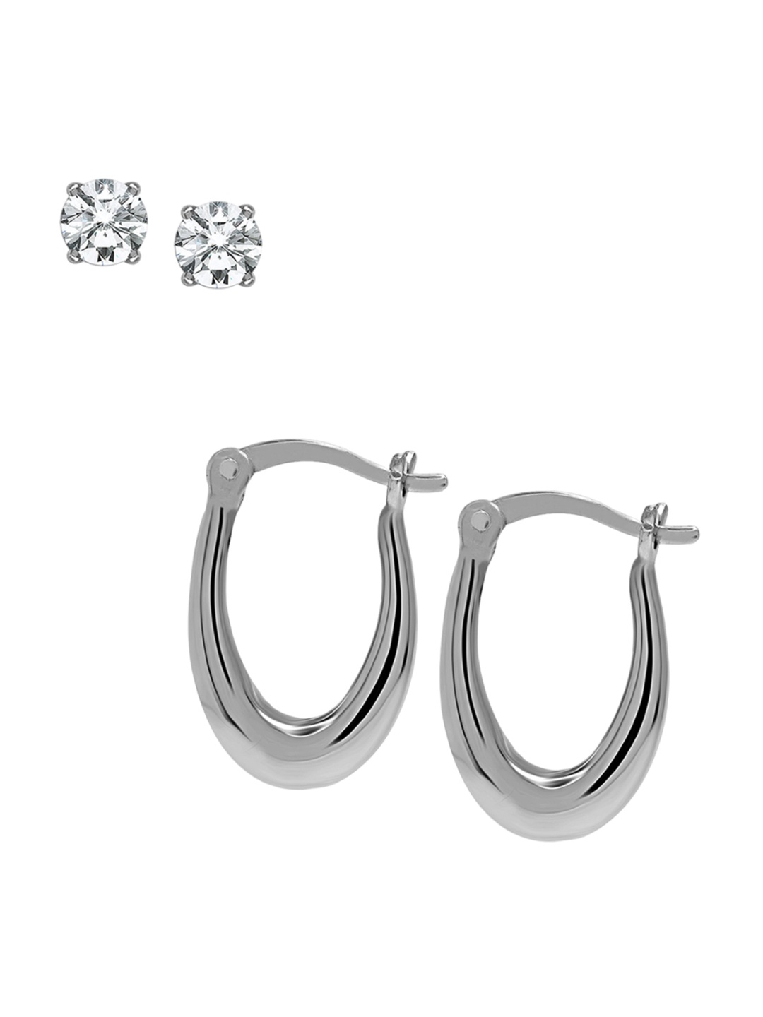 

LeCalla Set Of 2 925 Sterling Silver Rhodium-Plated Contemporary Studs