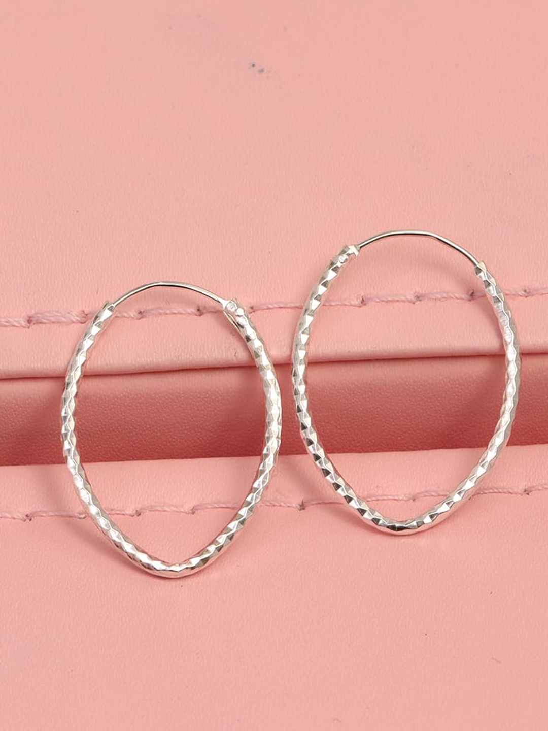 

LeCalla 925 Sterling Silver Plated Contemporary Hoop Earrings