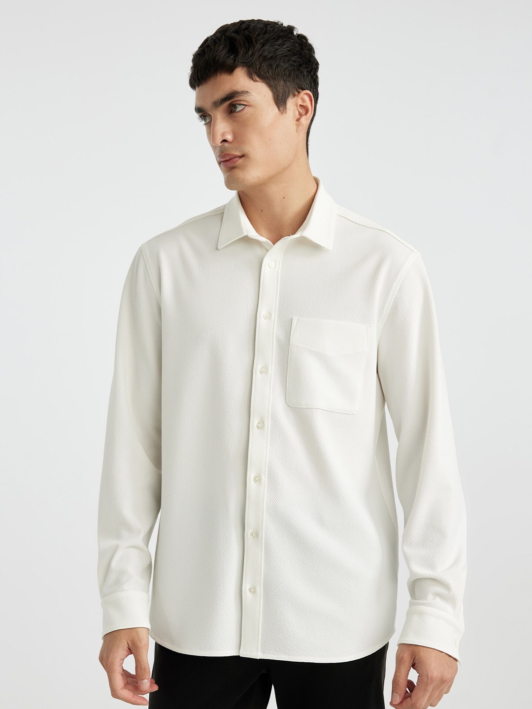 

DeFacto Spread Collar Casual Shirt, White