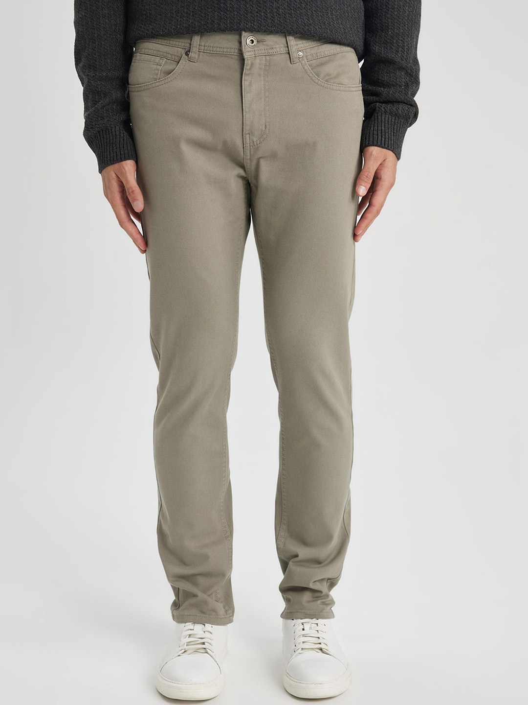 

DeFacto Men Mid Rise Chinos Trousers, Olive