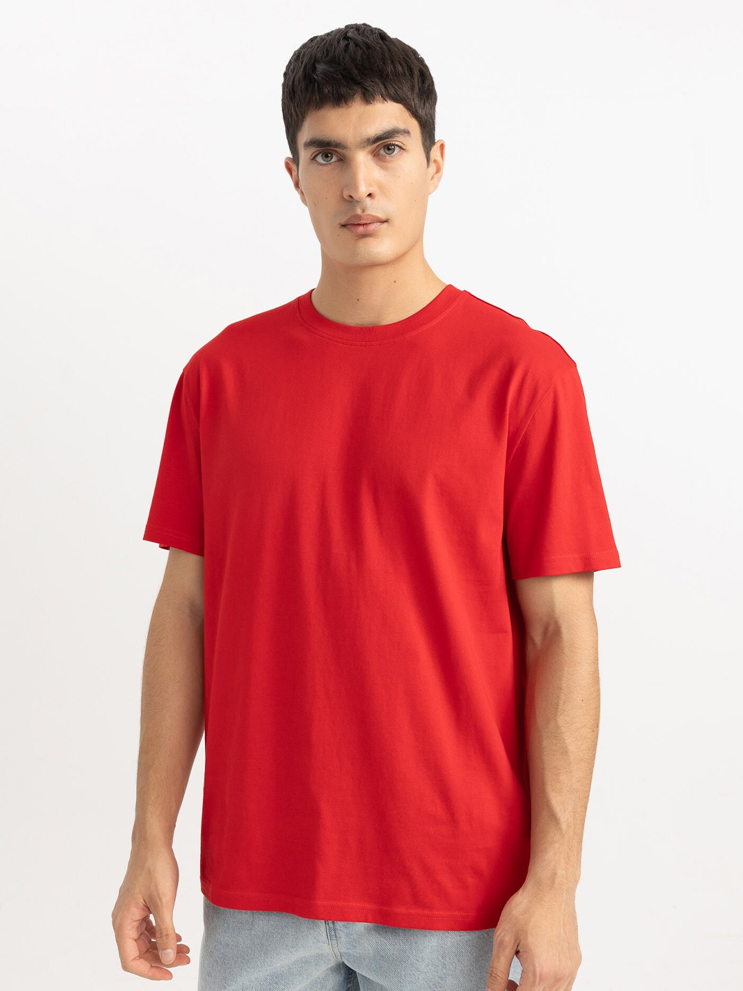 

DeFacto Round Neck Pure Cotton T-shirt, Red