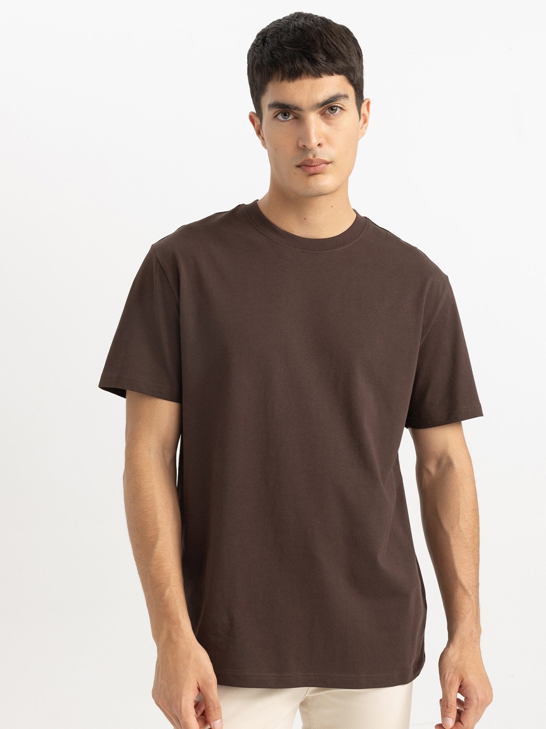 

DeFacto Short Sleeves Pure Cotton T-shirt, Brown