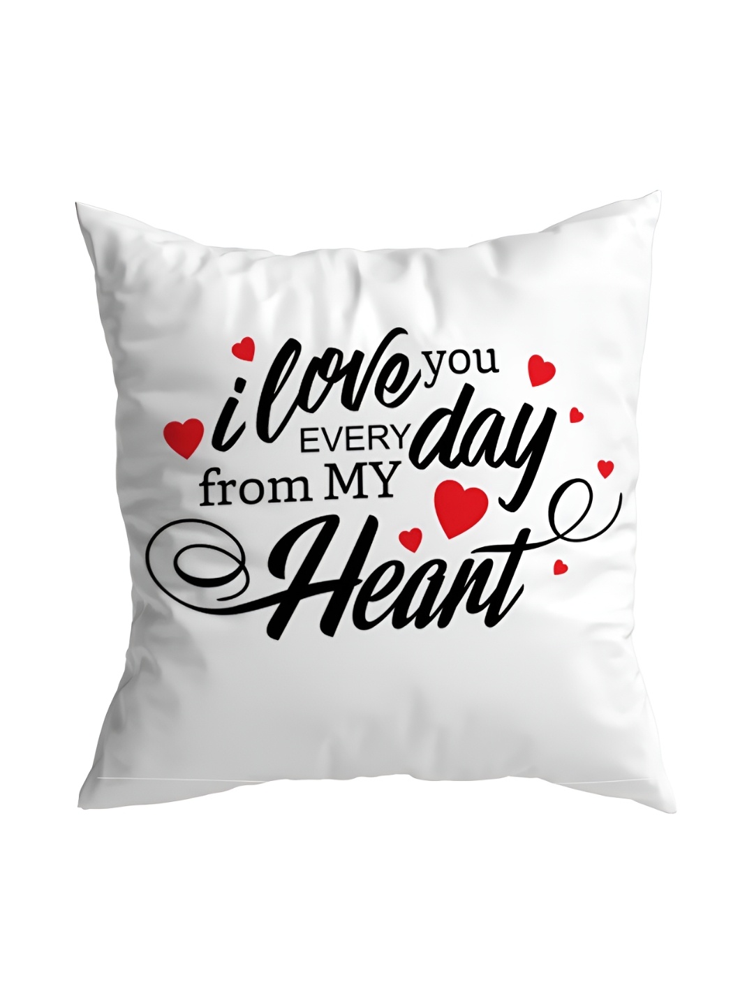 

ARTBUG White & Black Printed Square Pre-Filled Cushion With Filler