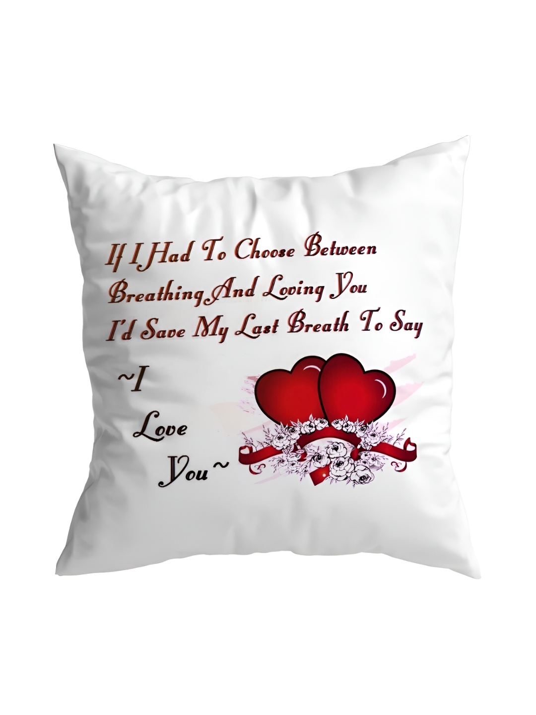 

ARTBUG White & Brown Printed Cushion With Filler
