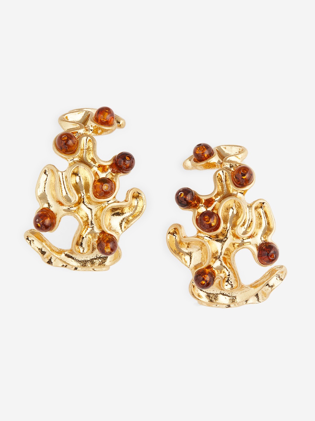 

H&M Bead-Detail Hoop Earrings, Gold