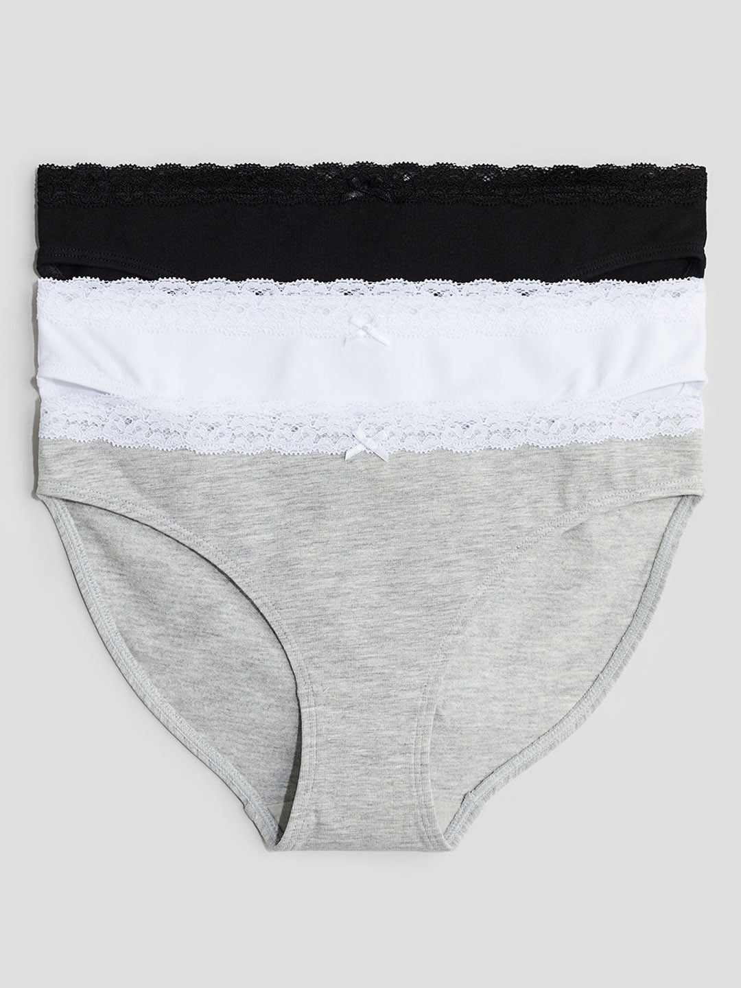

H&M Girls 3-Pack Cotton Briefs, White
