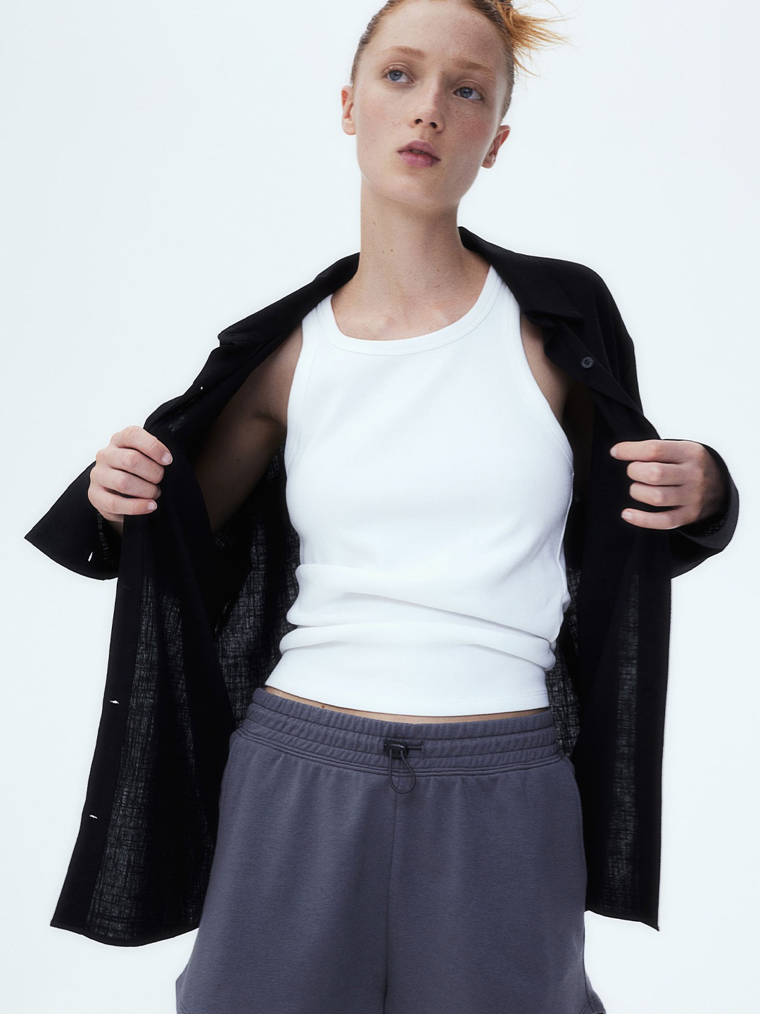 

H&M Linen-Blend Shirt, Black