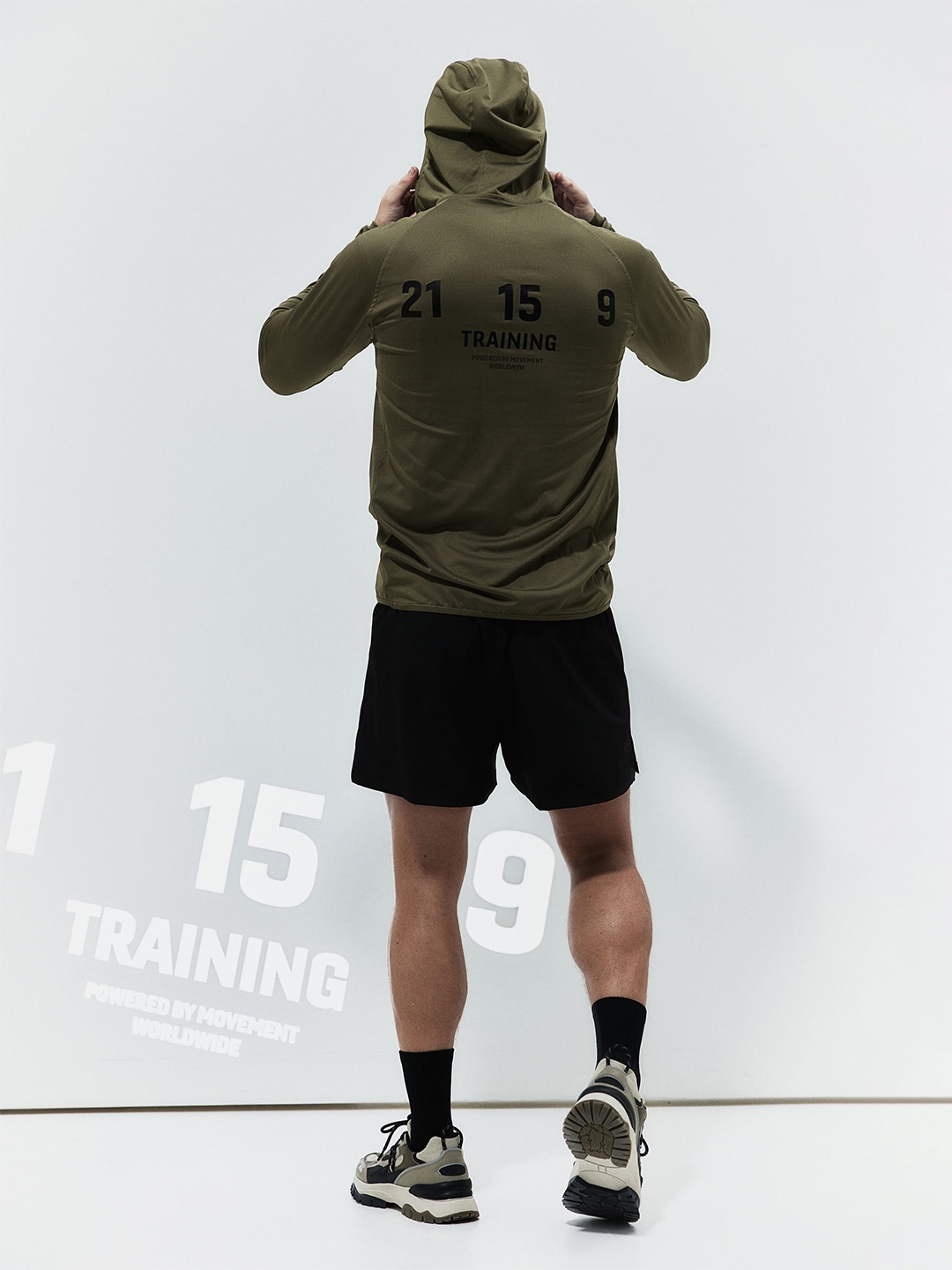 

H&M DryMove Zip-Top Sports Hoodie, Olive
