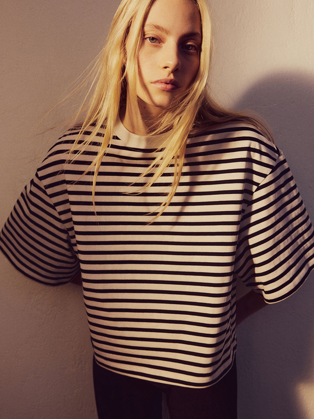 

H&M Oversized Cotton T-Shirt, Beige
