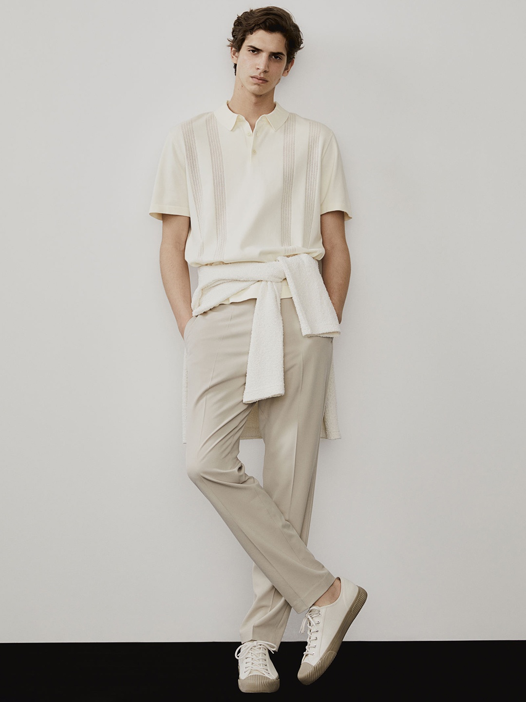 

H&M Regular Fit Pima Cotton Polo Shirt, White