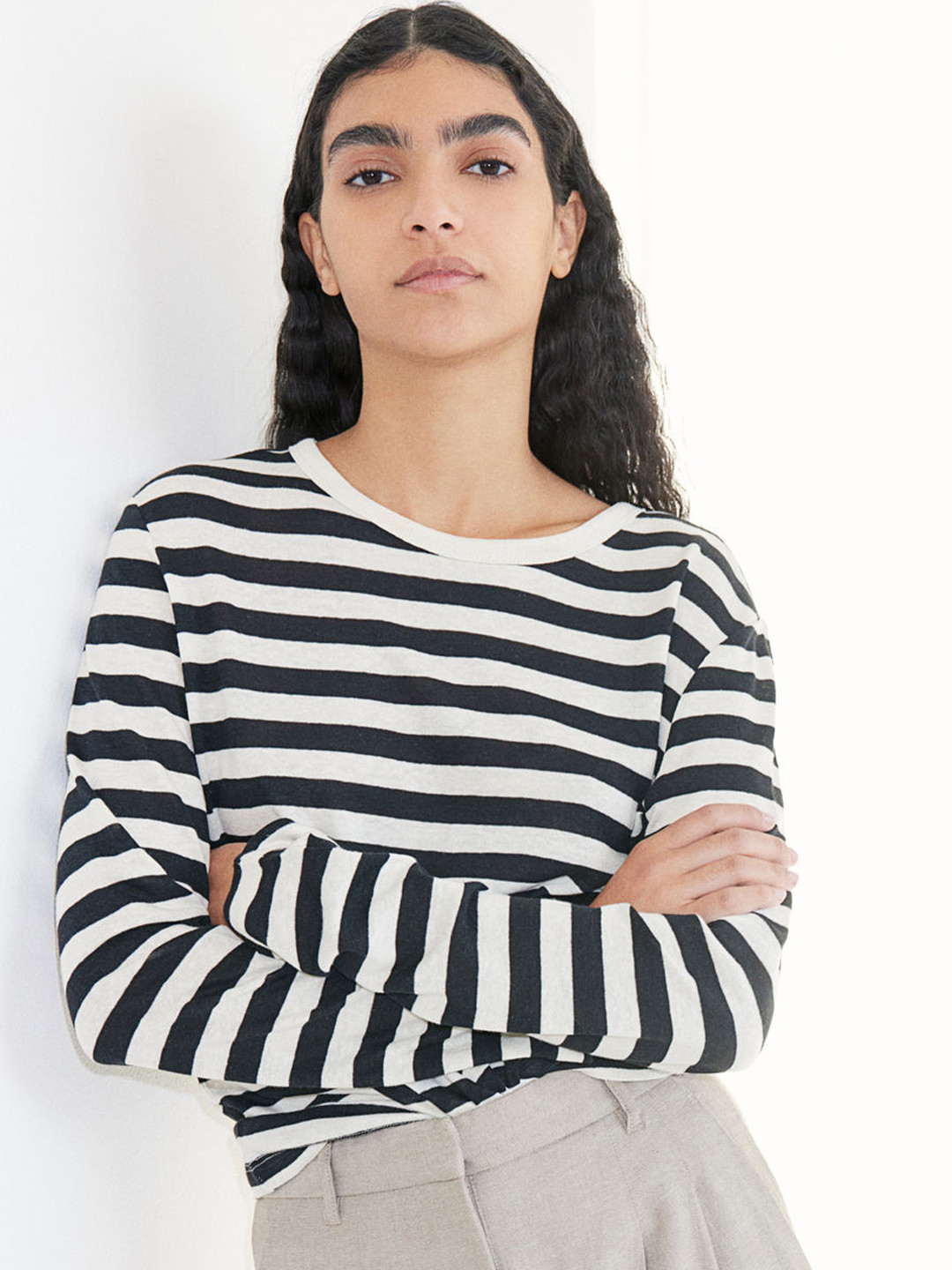 

H&M Long-Sleeved Top, Black