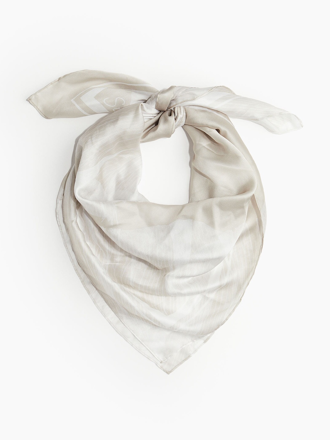 

H&M Women Printed Satin Scarf, Beige