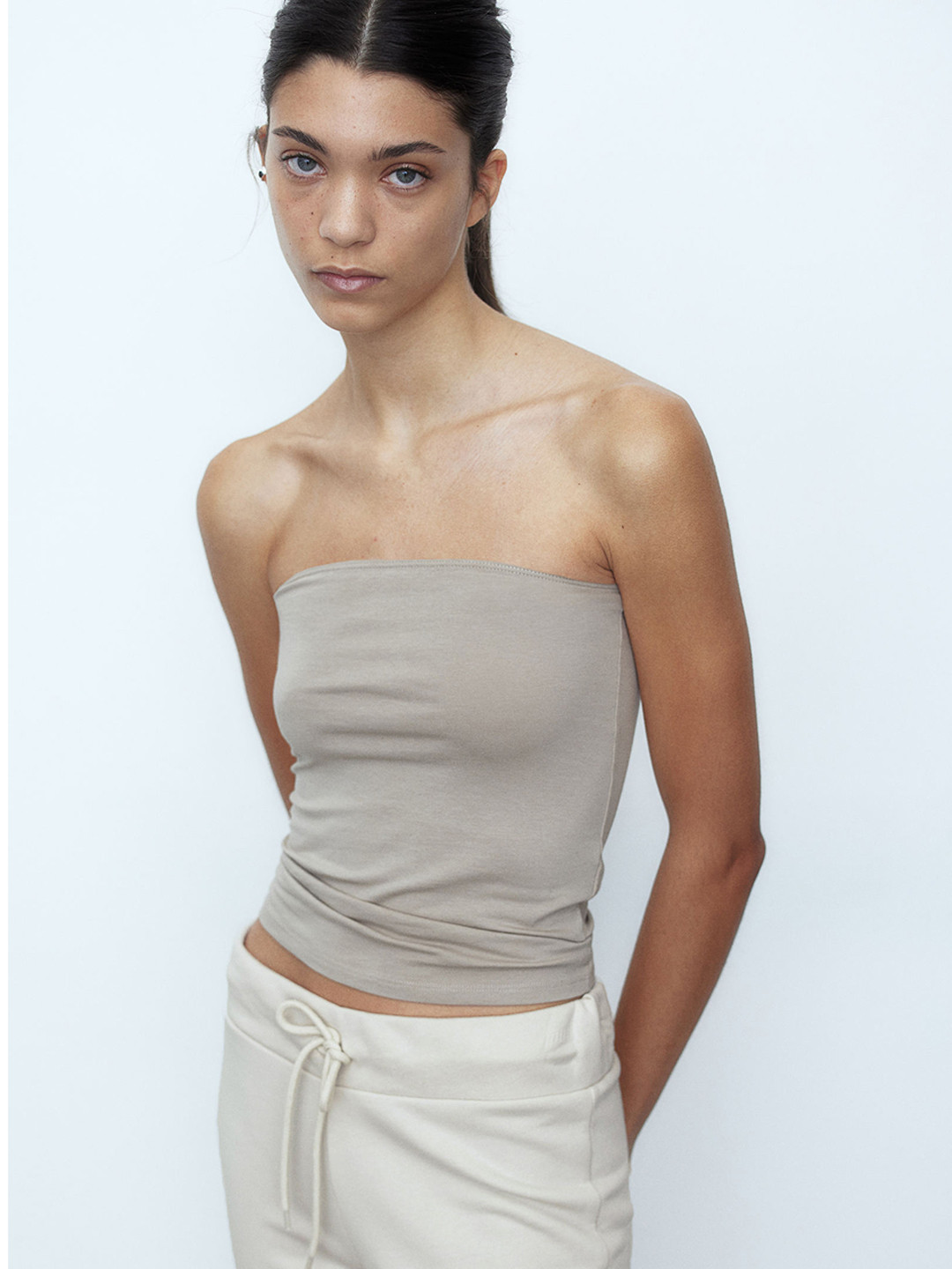 

H&M Women Straight Fit Trousers, Beige