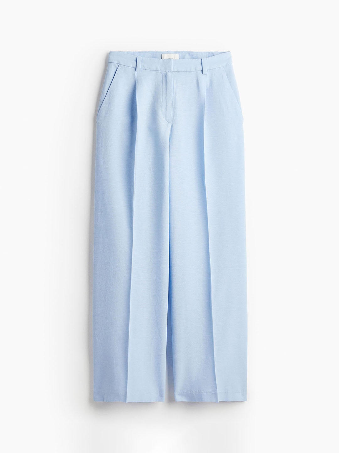 

H&M Women Linen-Blend Trousers, Blue