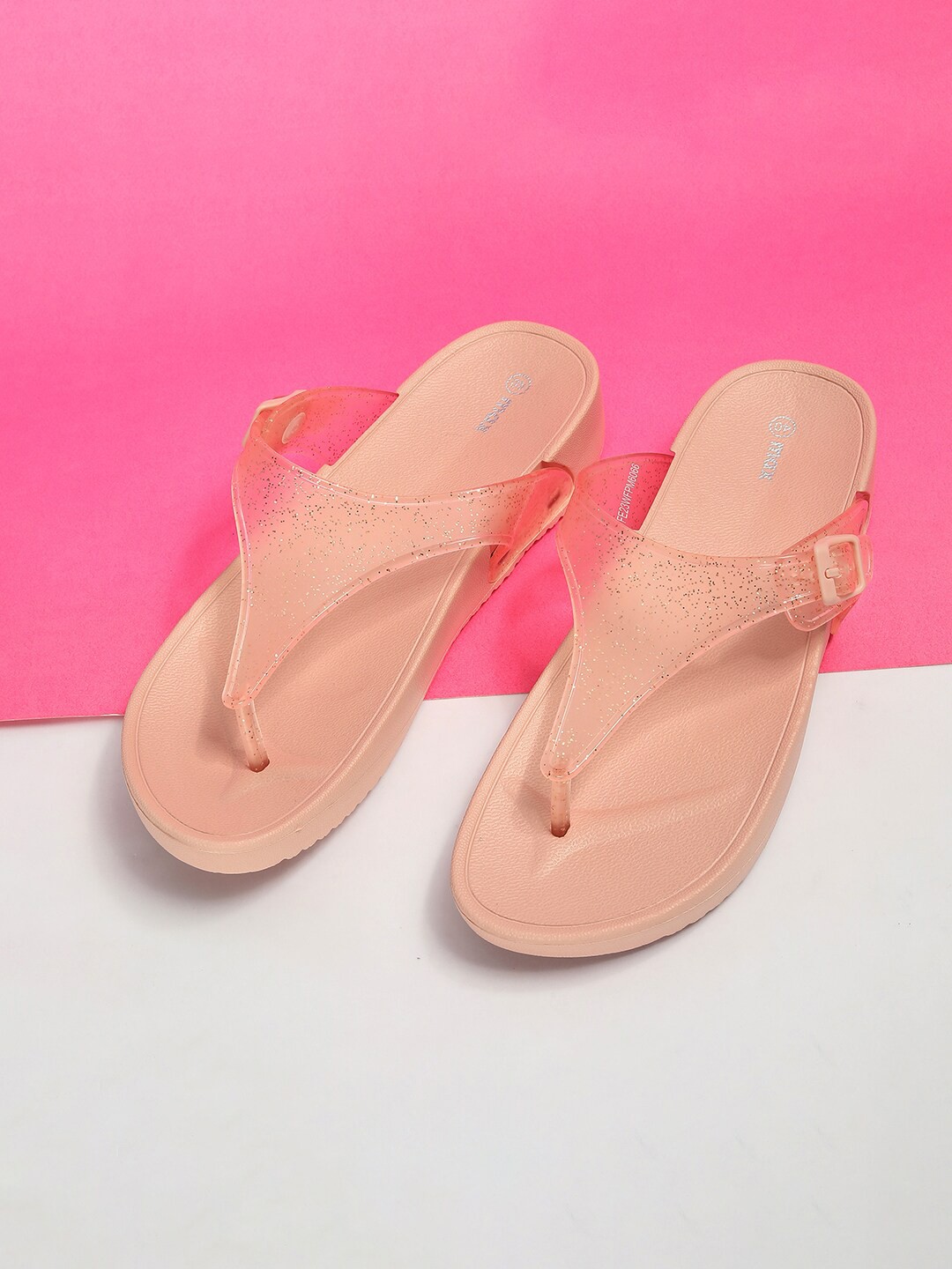 

max Open Toe T-Strap Flats, Pink