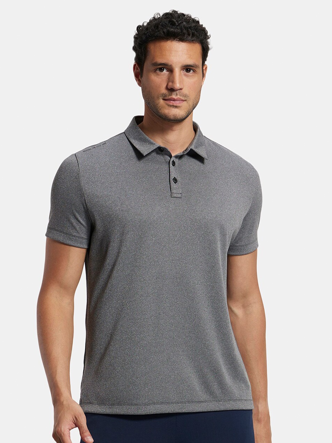 

Jockey Recycled Microfiber Elastane Half Sleeve Polo Tshirt with Breathable Mesh-MV42, Black