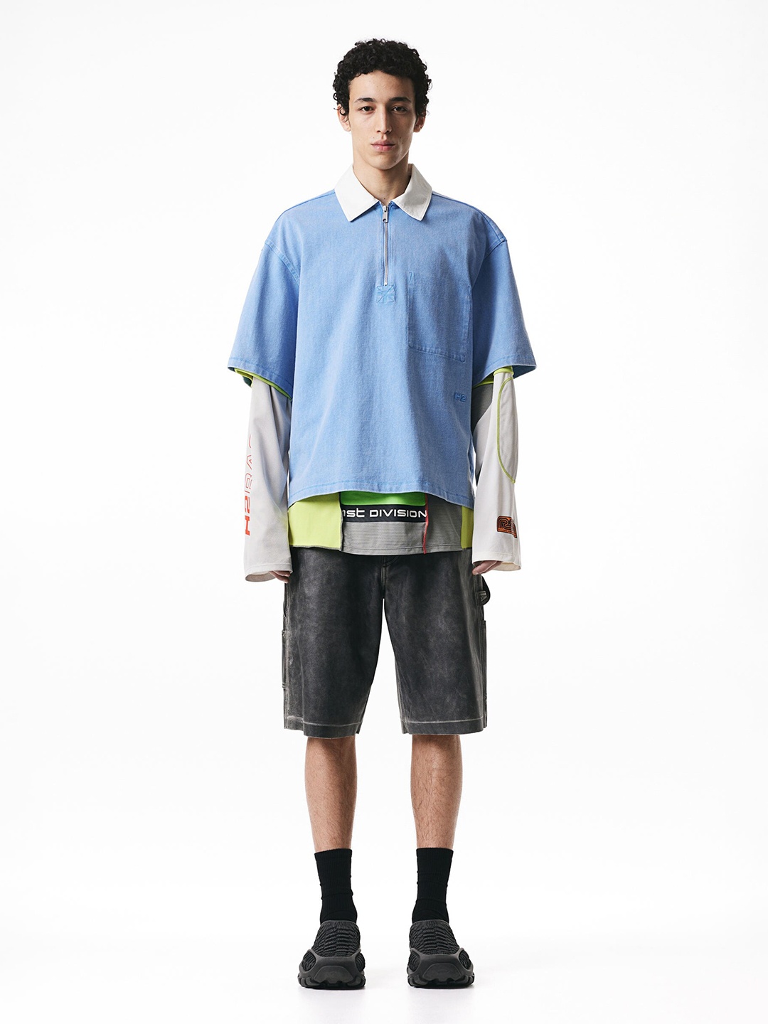 

H&M Pure Cotton Short-Sleeved Rugby Shirt, Blue