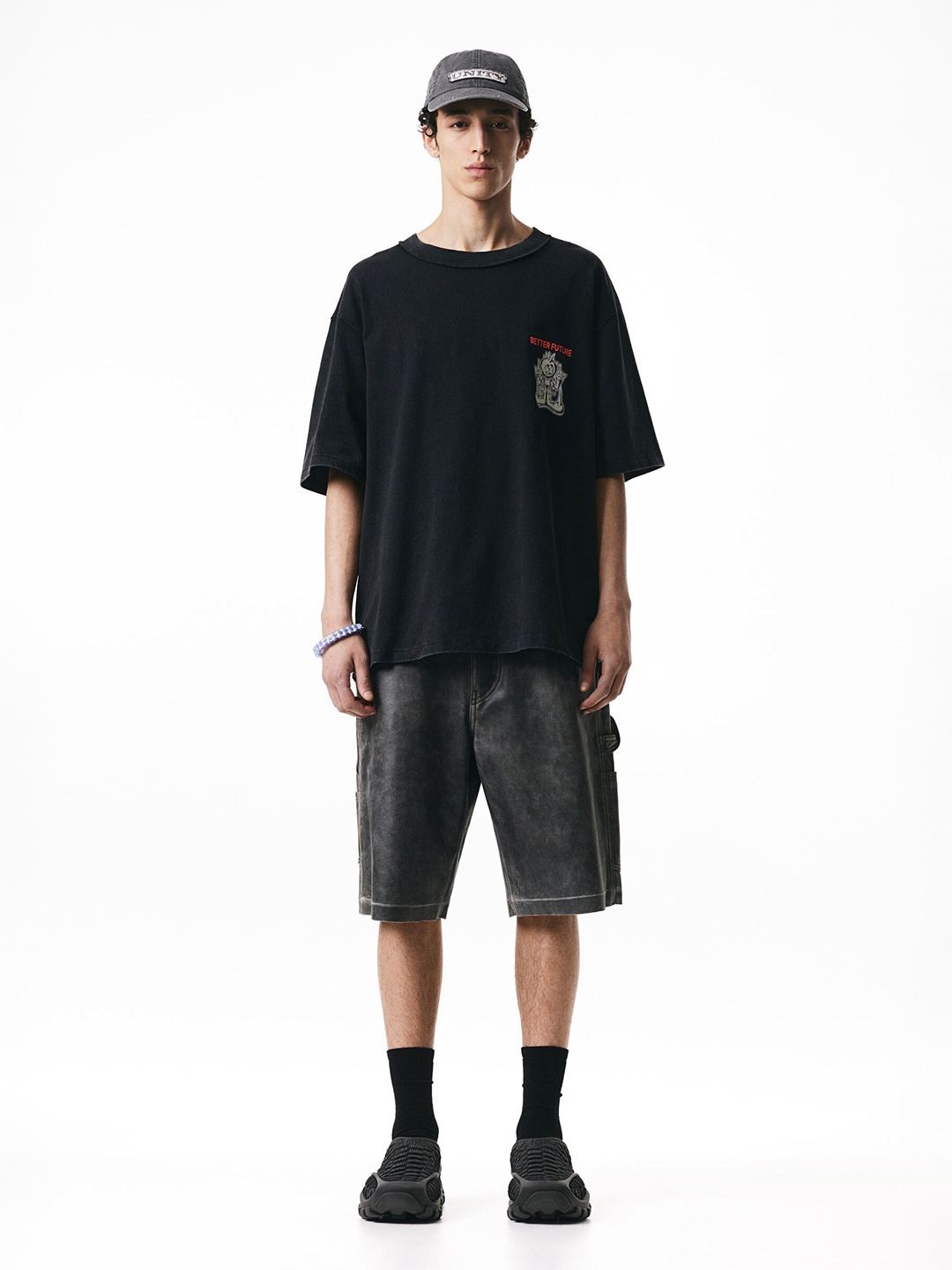 

H&M Pure Cotton Printed T-shirt, Black