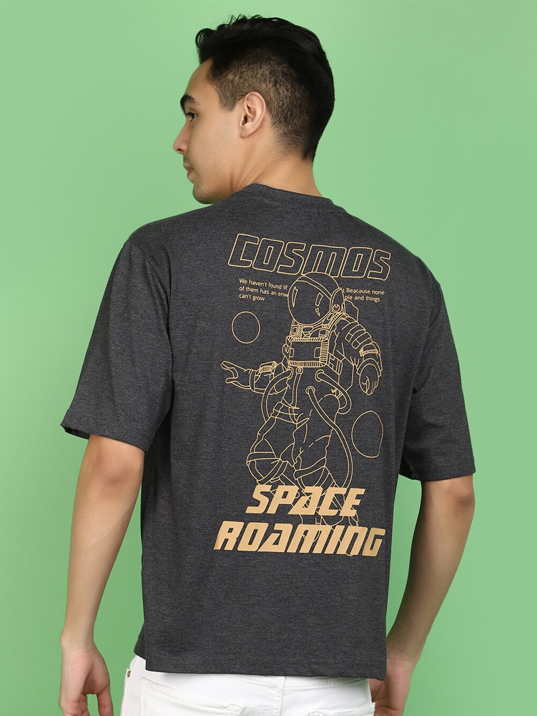 

V-Mart Typography Printed Short Sleeves Casual T-shirt, Grey