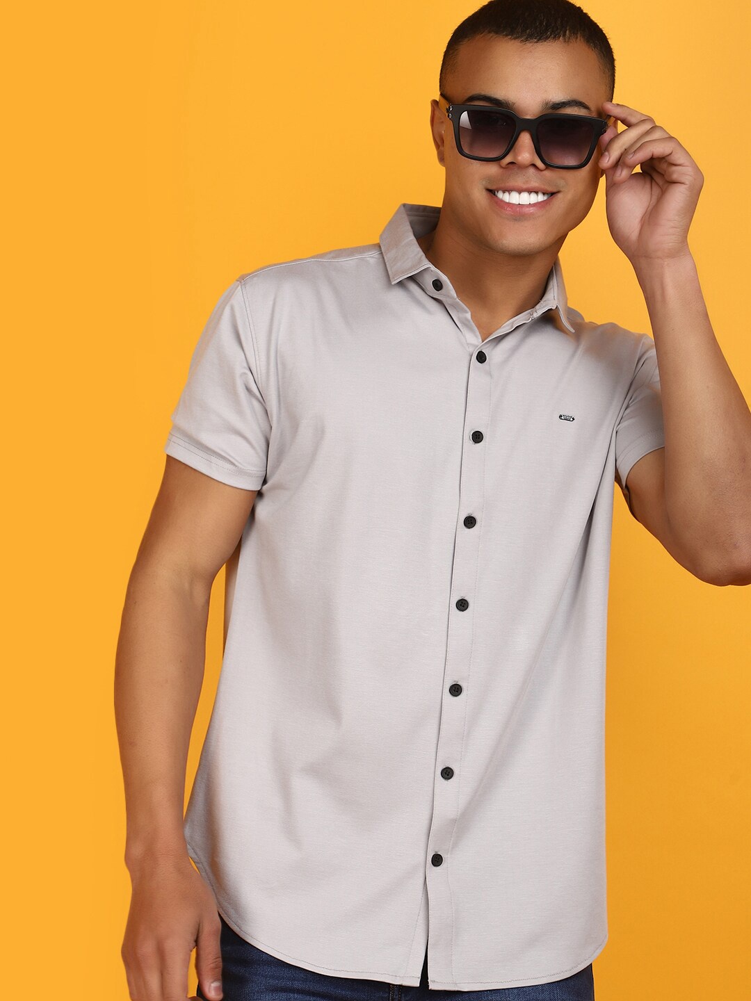 

V-Mart Polo Neck Cotton T-shirt, Grey