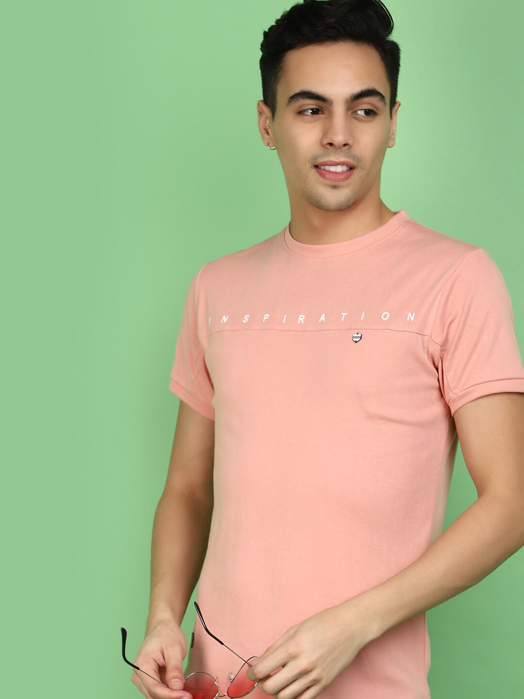 

V-Mart Typography Printed Round Neck T-shirt, Pink