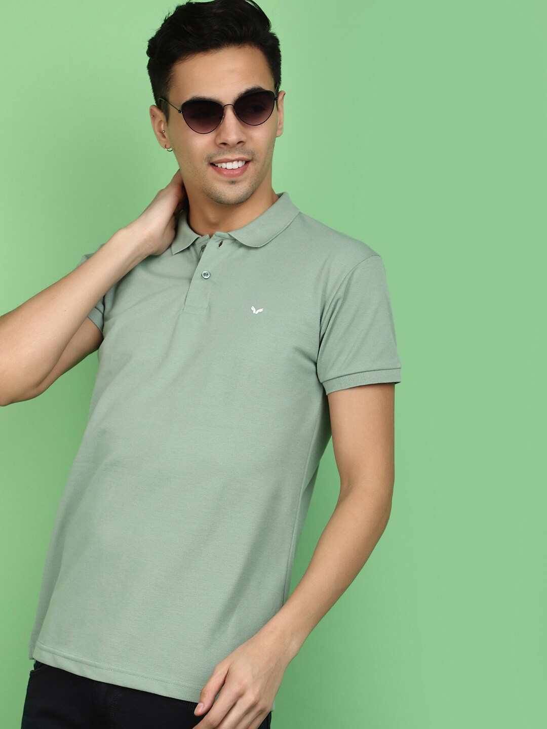 

V-Mart Polo Collar Short Sleeves Cotton Regular Fit T-shirt, Green