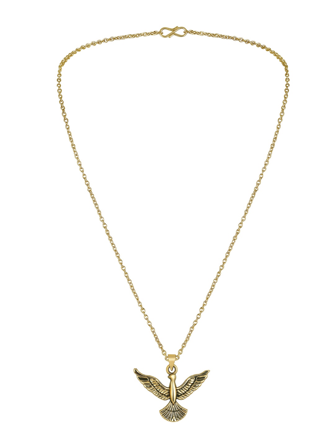 

Mahi Flying Bird-Shaped Pendant with Chain, Gold