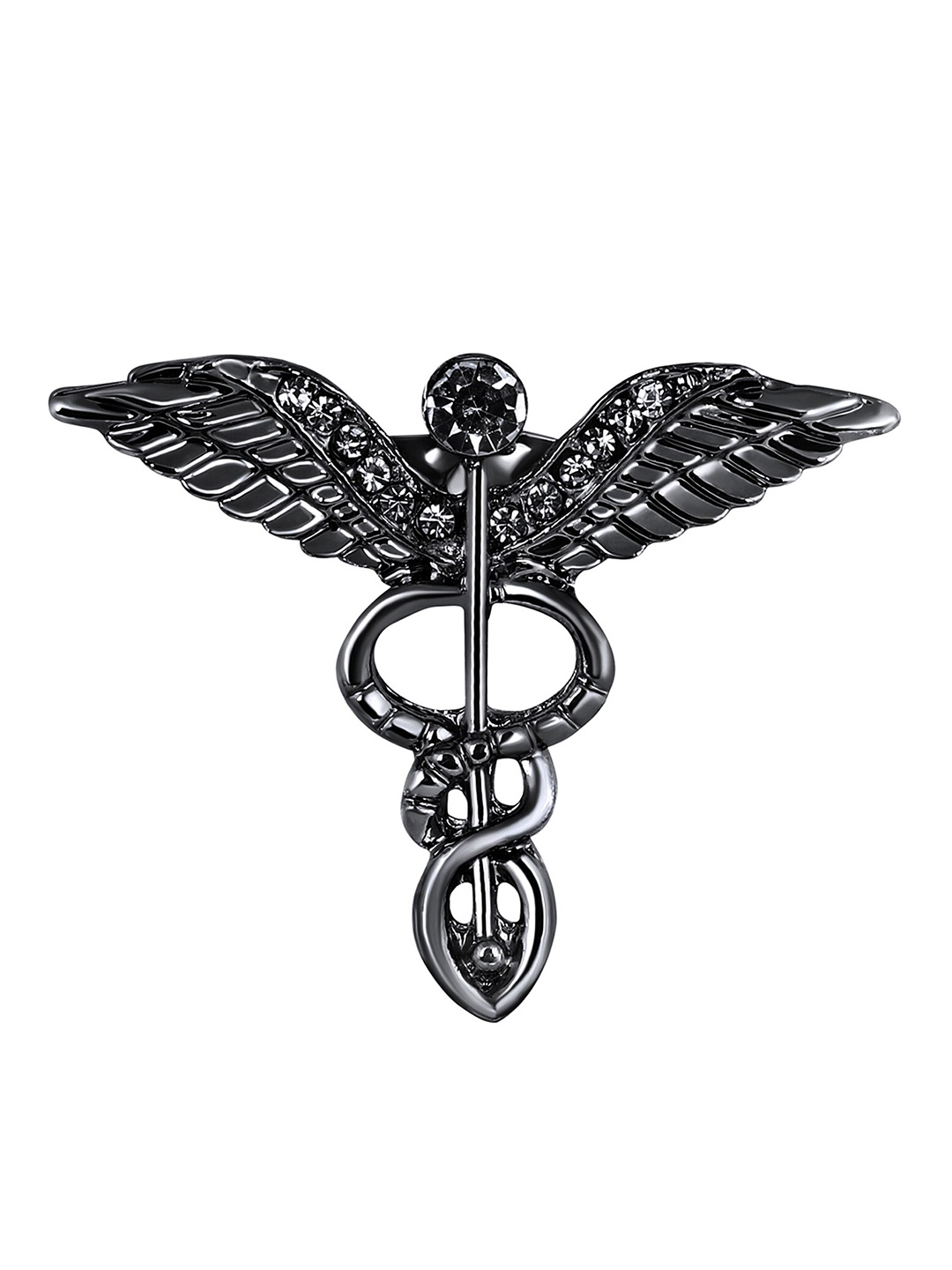 

Mahi Medical Caduceus Doctor's Brooch Lapel Pin, Black