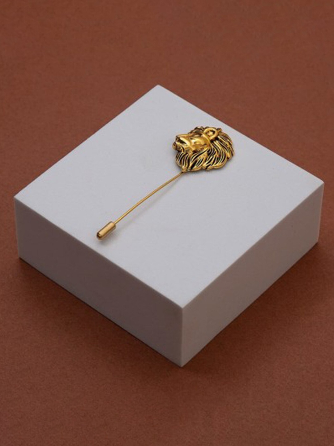 

Mahi Vintage Lion-Shaped Wedding Brooch Lapel Pin, Gold