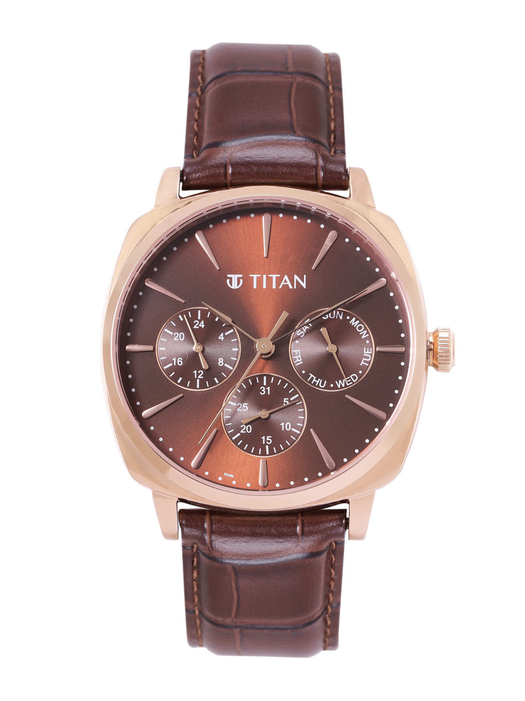 

Titan Men Classique Leather Analogue Watch 90189WL01-Blue, Brown