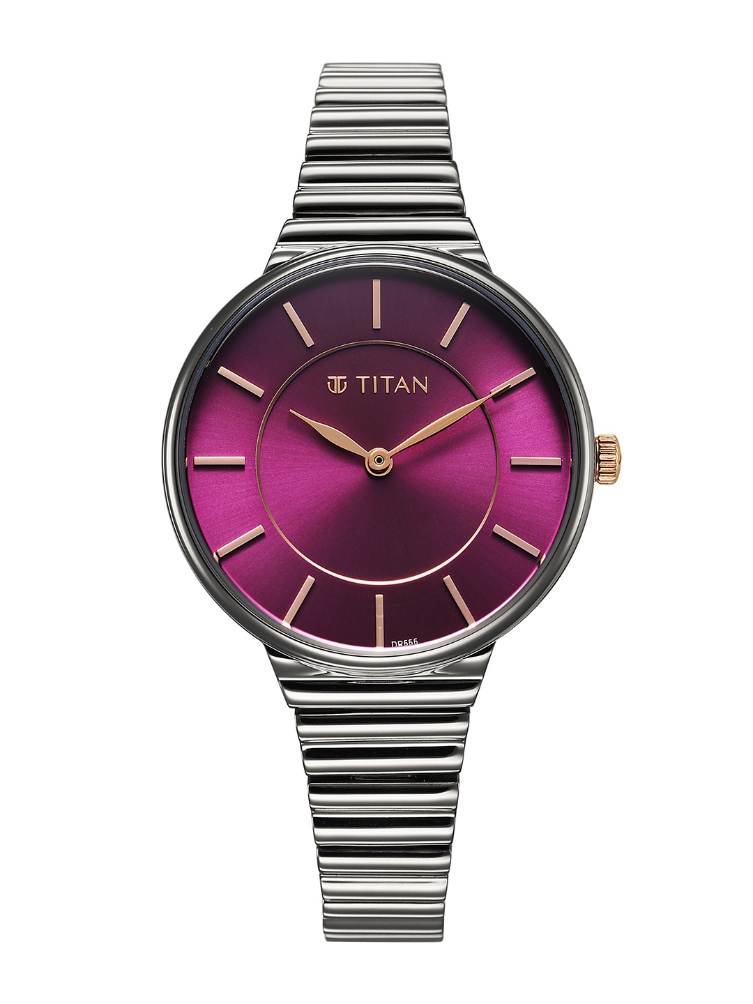 

Titan Women Aura Bracelet Style Straps Analogue Watch 95245KM01, Purple