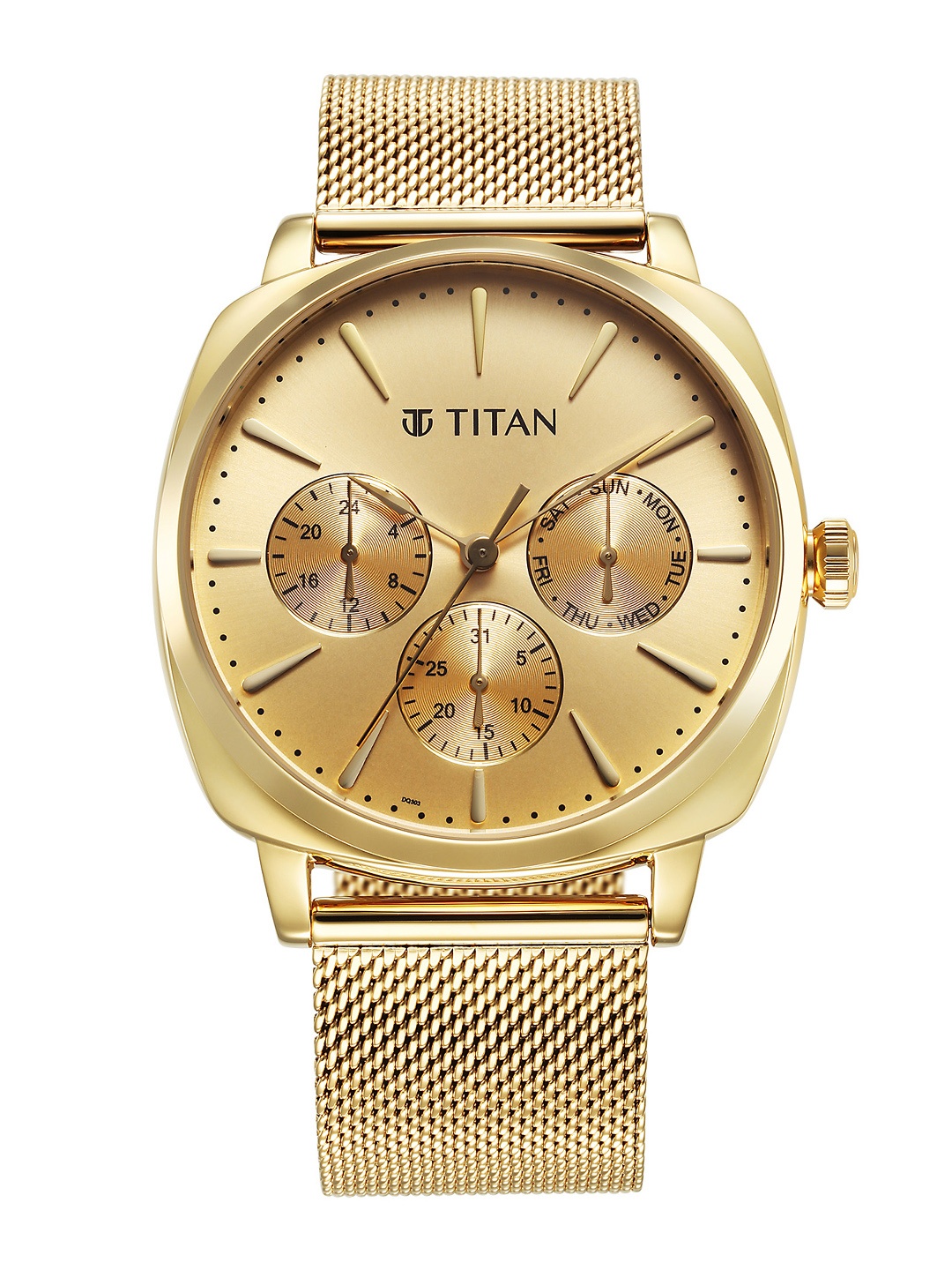 

Titan Men Classique Champagne Stainless Steel Multi Function Watch-90189YM02