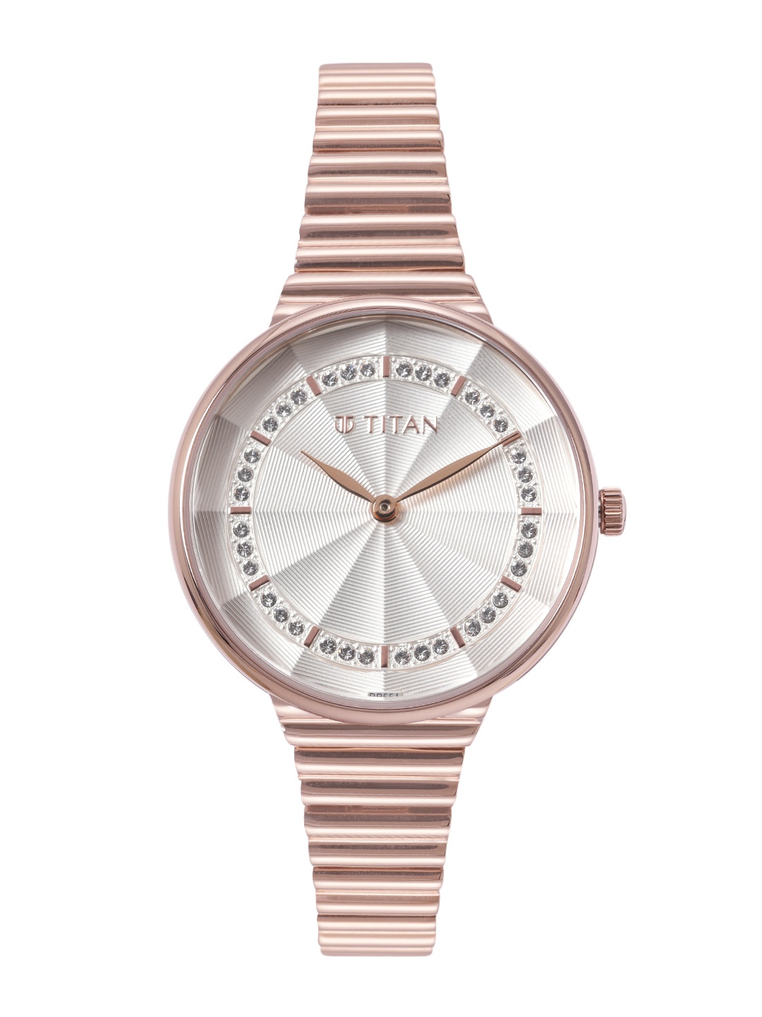 

Titan Women Purple Embellished Analogue Watch 95245WM02, Silver