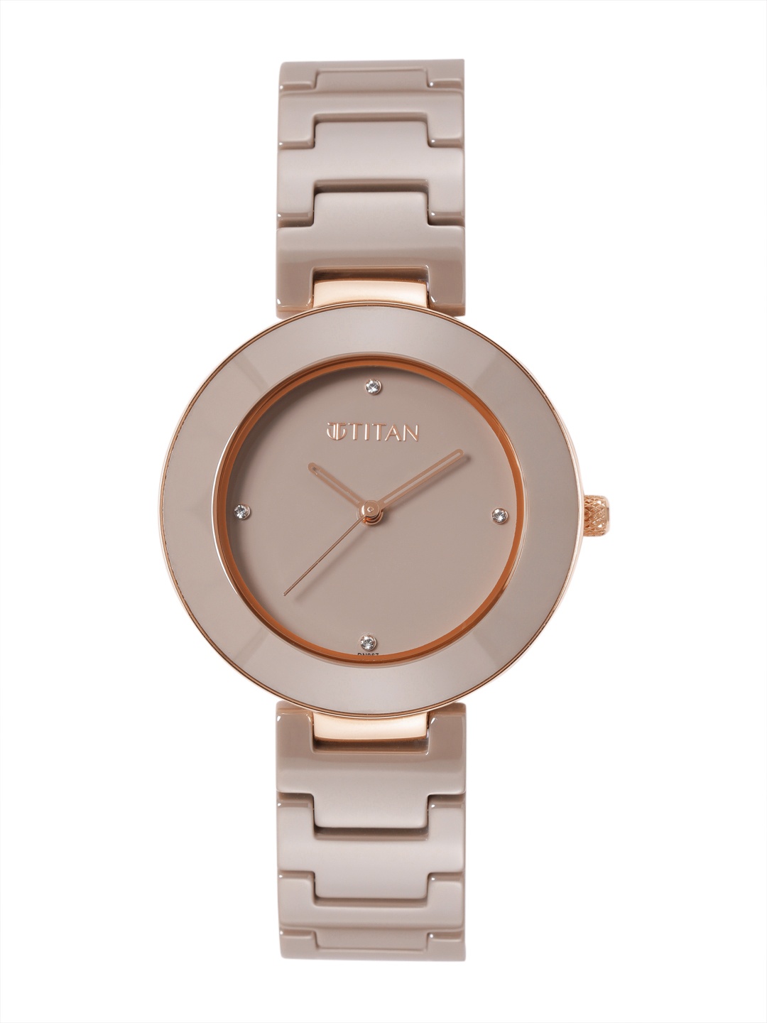 

Titan Women Purple Ceramic Analogue Watch 95189KC07, Brown