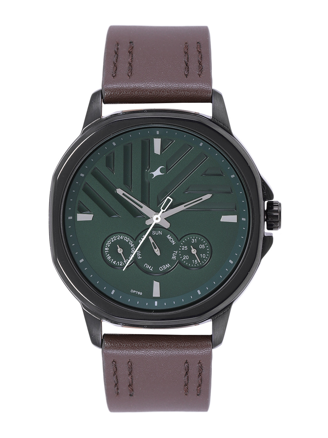 

Fastrack Men Leather Straps Analogue Multi Function Watch 3303NL01, Green