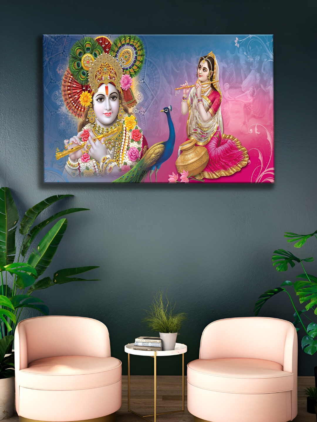 

WALLMAX Blue Canvas Religious Painting Wall Art