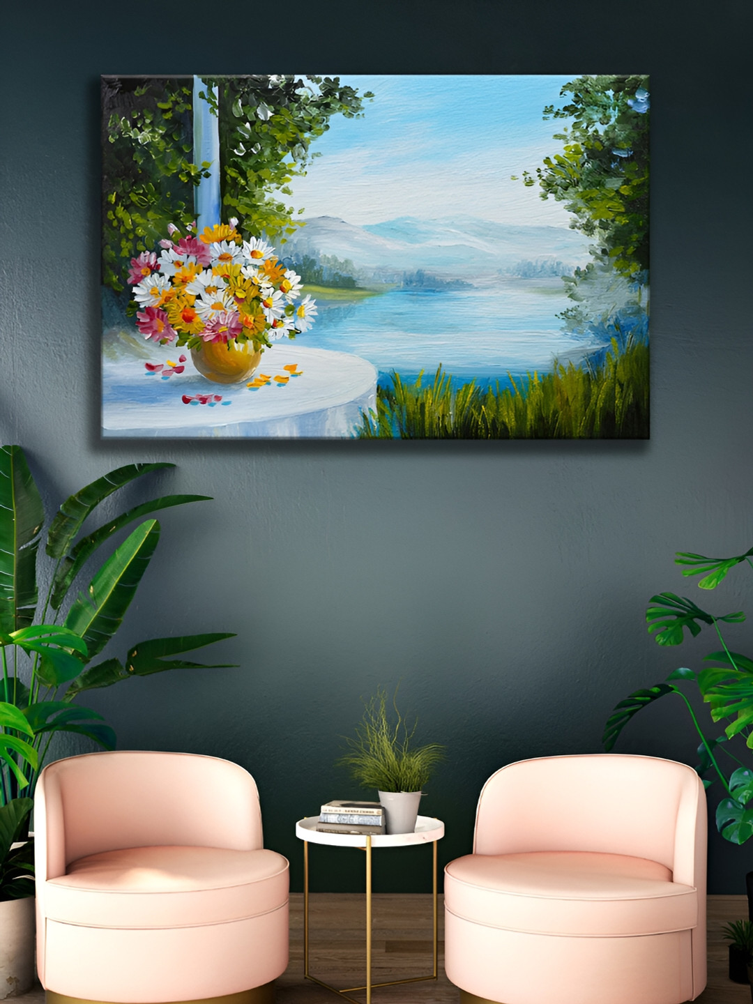 

WALLMAX Green Canvas Floral and Botanical Painting Wall Art