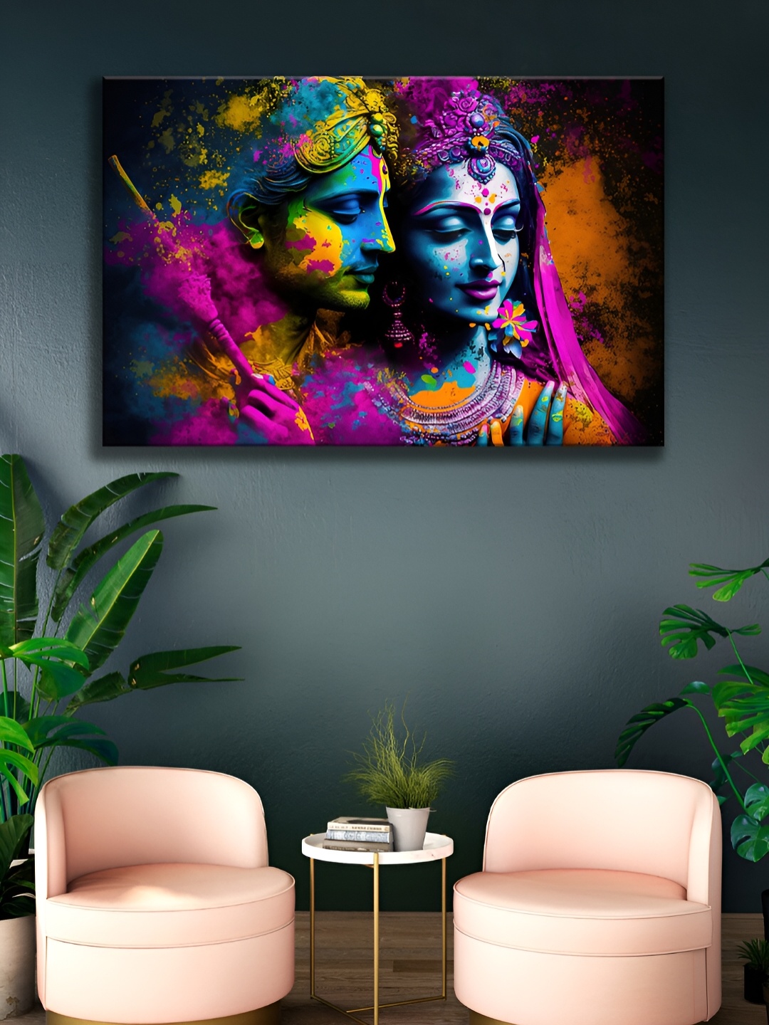 

WALLMAX Pink Canvas Religious Painting Wall Art