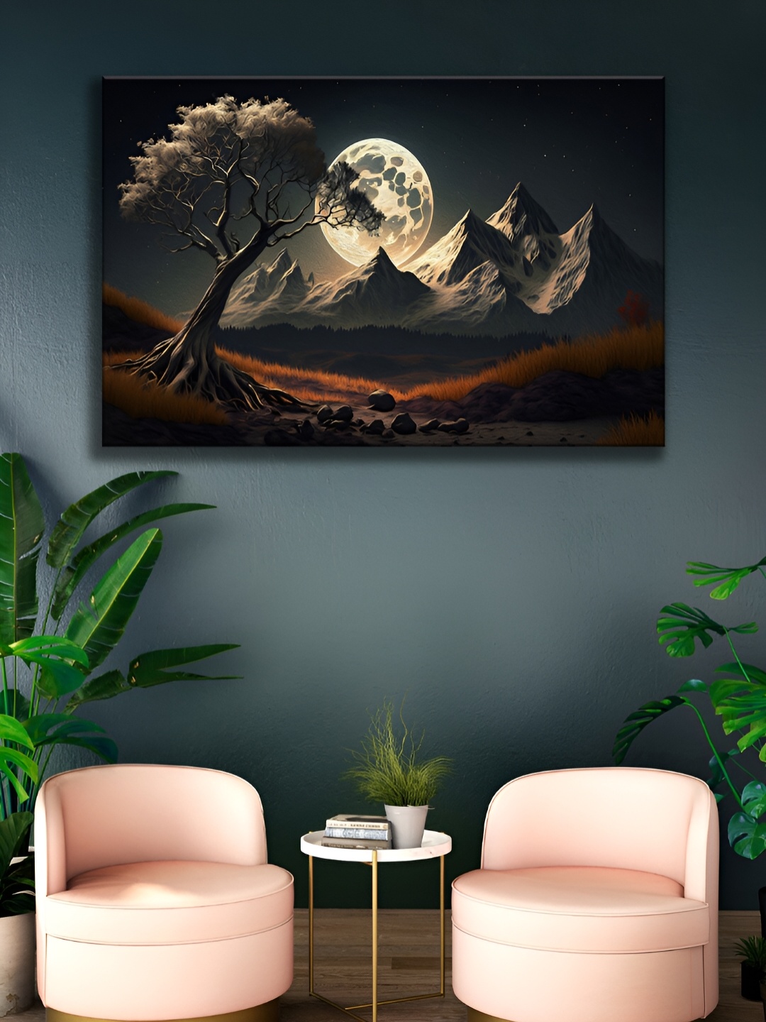 

WALLMAX Brown Canvas Abstract Painting Wall Art