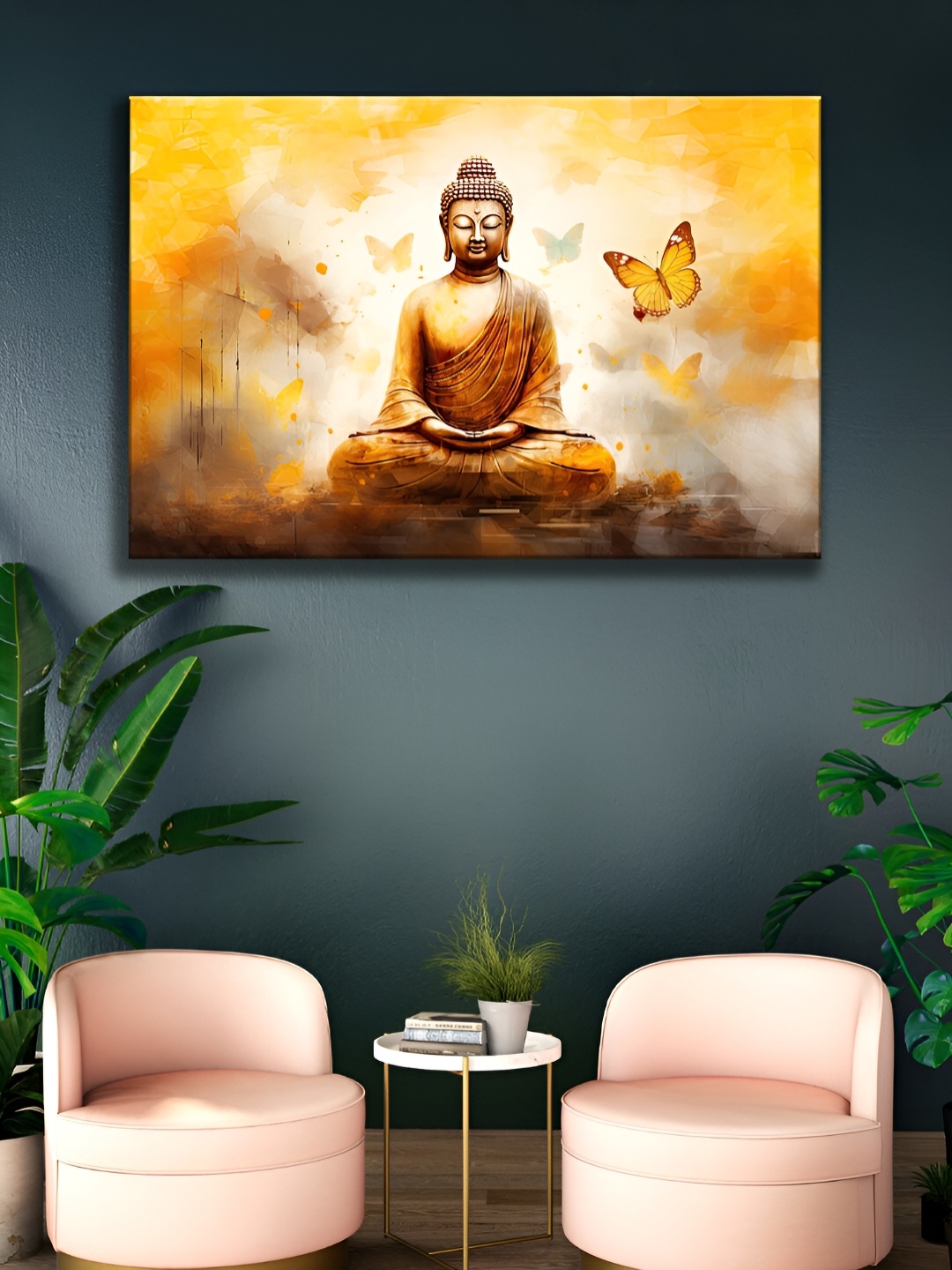

WALLMAX Brown & Yellow Religious Canvas Wall Art