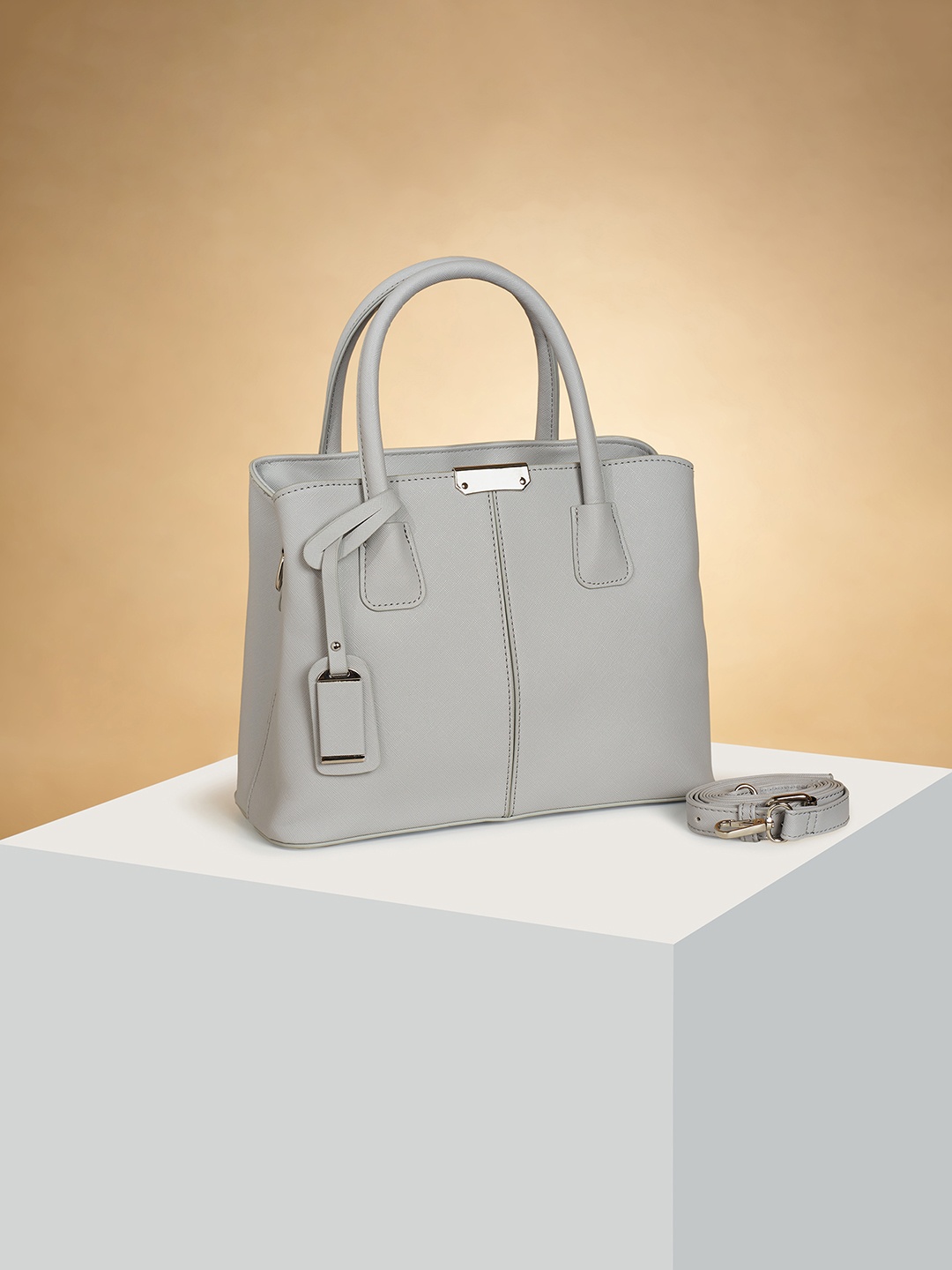 

Forever Glam by Pantaloons Structured Handheld Bag, Grey