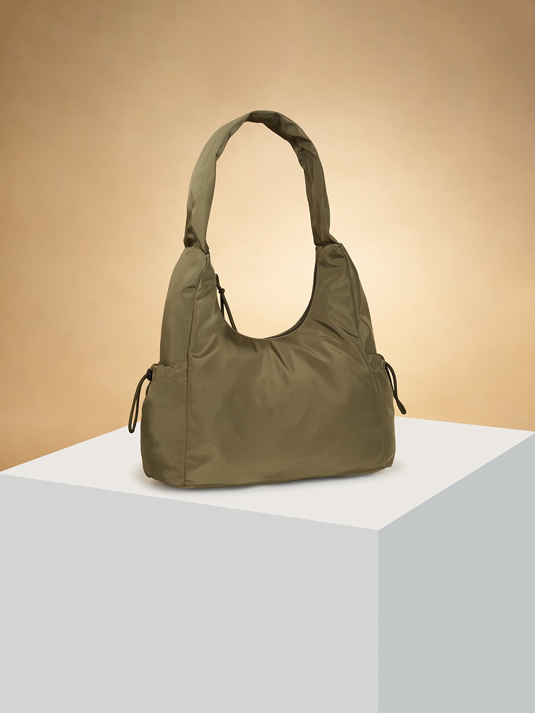 

Forever Glam by Pantaloons Structured Handheld Bag, Olive