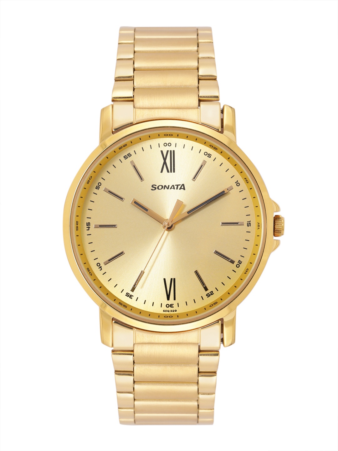 

Sonata Men Essen Golden Analogue Watch 77083YM05, Champagne