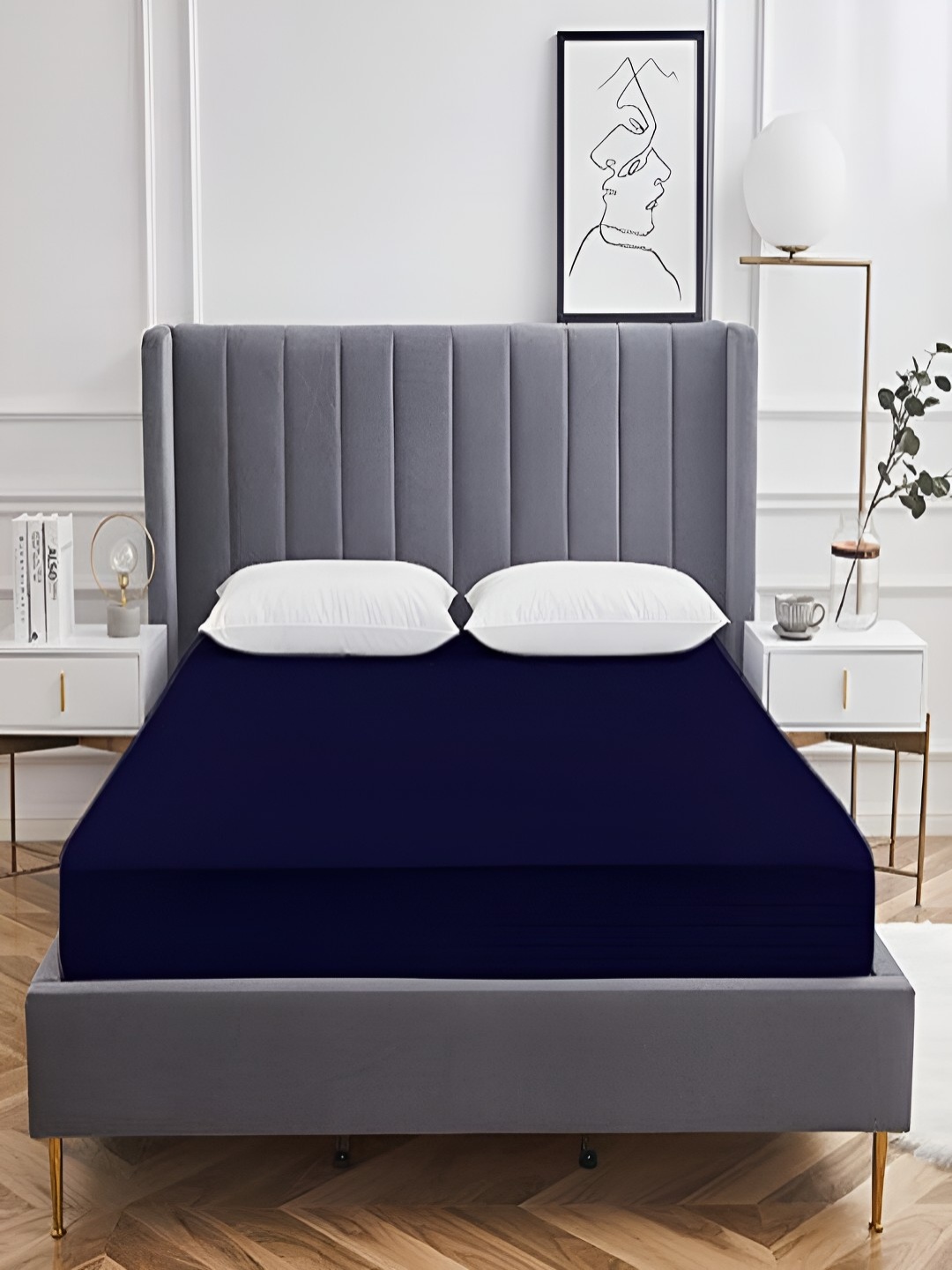 

tundwal's Blue Terry Breathable Mattress Protector